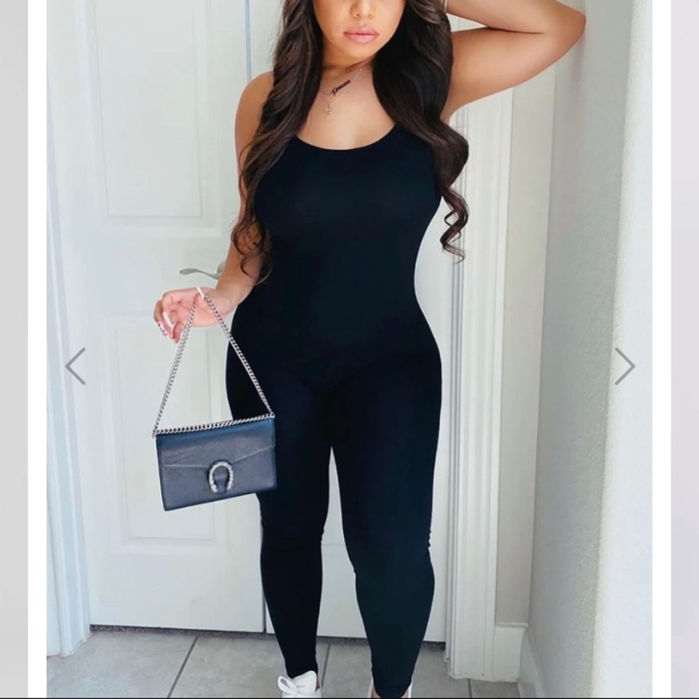 Women’s spaghetti strap black jumpsuit